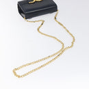 Salvatore Ferragamo Gancini Chain Shoulder Bag Leather Navy Gold Auth 131360-7