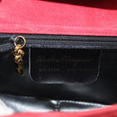Salvatore Ferragamo Gancini Shoulder Bag Suede Red Gold Auth 131361-12