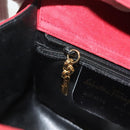 Salvatore Ferragamo Gancini Shoulder Bag Suede Red Gold Auth 131361-19