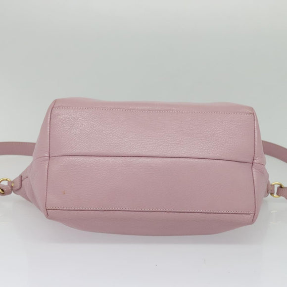 Salvatore Ferragamo Gancini Tote Bag Leather 2way Pink Gold Auth 131362