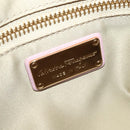Salvatore Ferragamo Gancini Tote Bag Leather 2way Pink Gold Auth 131362-19