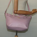 Salvatore Ferragamo Gancini Tote Bag Leather 2way Pink Gold Auth 131362-23