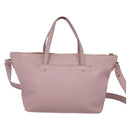 Salvatore Ferragamo Gancini Tote Bag Leather 2way Pink Gold Auth 131362-2