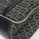 FENDI Zucchino Canvas Hand Bag Navy Silver Auth 131365-9