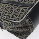 FENDI Zucchino Canvas Hand Bag Navy Silver Auth 131365-16