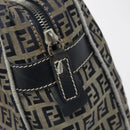 FENDI Zucchino Canvas Hand Bag Navy Silver Auth 131365-10