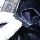 FENDI Zucchino Canvas Hand Bag Navy Silver Auth 131365-12