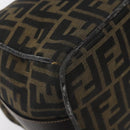 FENDI Zucca Canvas Vanity Pouch Black Brown gold Auth 131366-16