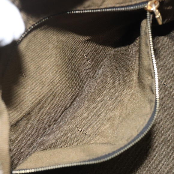 FENDI Zucca Canvas Vanity Pouch Black Brown gold Auth 131366