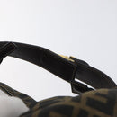 FENDI Zucca Canvas Vanity Pouch Black Brown gold Auth 131366-7