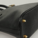 FENDI Hand Bag Leather 2way Black Gold Auth 131367-9