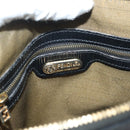 FENDI Hand Bag Leather 2way Black Gold Auth 131367-17