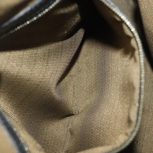 FENDI Hand Bag Leather 2way Black Gold Auth 131367