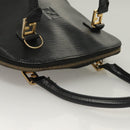 FENDI Hand Bag Leather 2way Black Gold Auth 131367-6