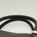 FENDI Hand Bag Leather 2way Black Gold Auth 131367-8