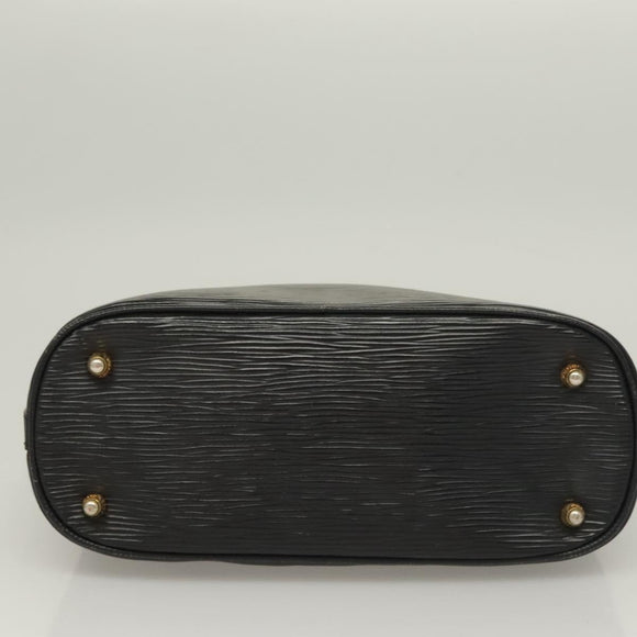 FENDI Hand Bag Leather 2way Black Gold Auth 131367