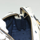 MCM Logogram Vicetos Boston Bag PVC Leather 2way White Gold Auth 131369-21