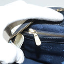 MCM Logogram Vicetos Boston Bag PVC Leather 2way White Gold Auth 131369-22