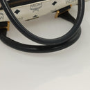 MCM Logogram Vicetos Boston Bag PVC Leather 2way White Gold Auth 131369-7