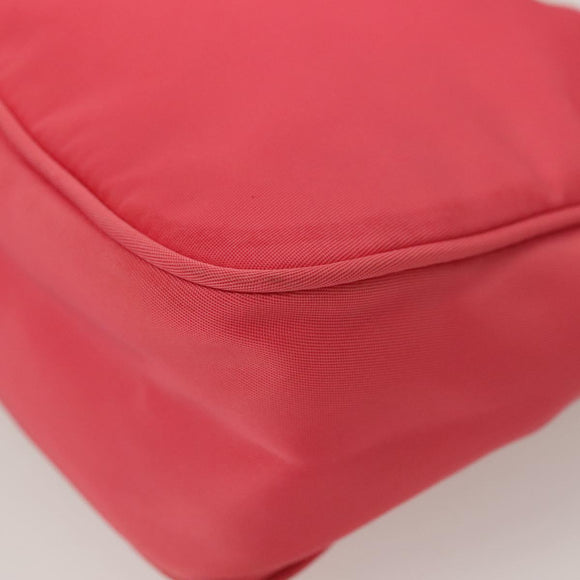 PRADA Accessory Pouch Nylon Pink Silver Auth 131374