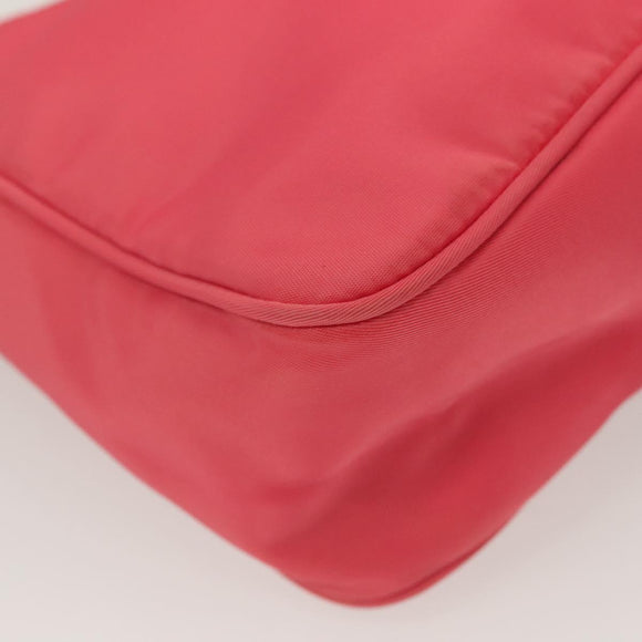PRADA Accessory Pouch Nylon Pink Silver Auth 131374