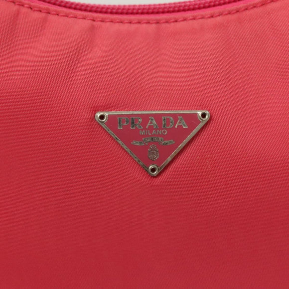 PRADA Accessory Pouch Nylon Pink Silver Auth 131374