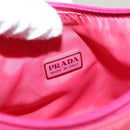 PRADA Accessory Pouch Nylon Pink Silver Auth 131374-16