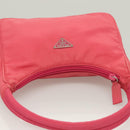 PRADA Accessory Pouch Nylon Pink Silver Auth 131374-6