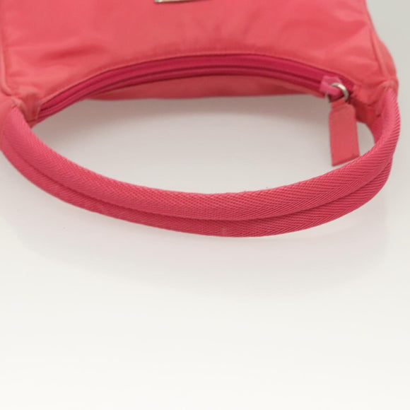 PRADA Accessory Pouch Nylon Pink Silver Auth 131374