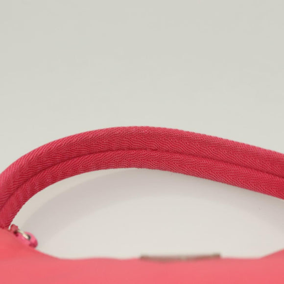 PRADA Accessory Pouch Nylon Pink Silver Auth 131374