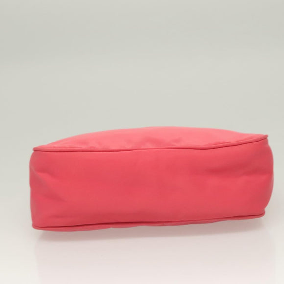 PRADA Accessory Pouch Nylon Pink Silver Auth 131374