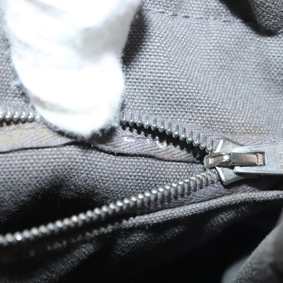 HERMES Fourre Tout MM Hand Bag Canvas Gray Silver Auth 131380