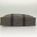 HERMES Fourre Tout MM Hand Bag Canvas Gray Silver Auth 131380-5