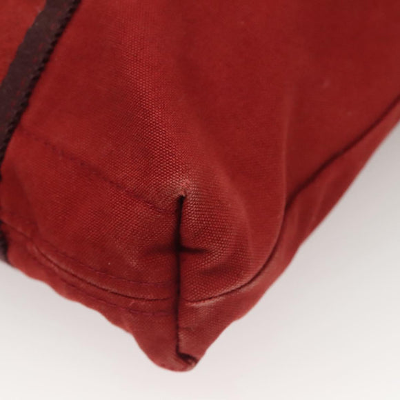 HERMES Fourre Tout Cabass Hand Bag Canvas Red Auth 131381
