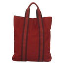 HERMES Fourre Tout Cabass Hand Bag Canvas Red Auth 131381-3