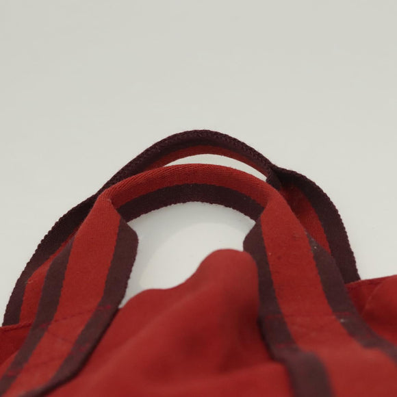 HERMES Fourre Tout Cabass Hand Bag Canvas Red Auth 131381