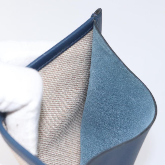 HERMES Petit Ash Pouch Leather Canvas Navy Auth 131382