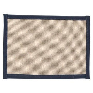 HERMES Petit Ash Pouch Leather Canvas Navy Auth 131382 - 0