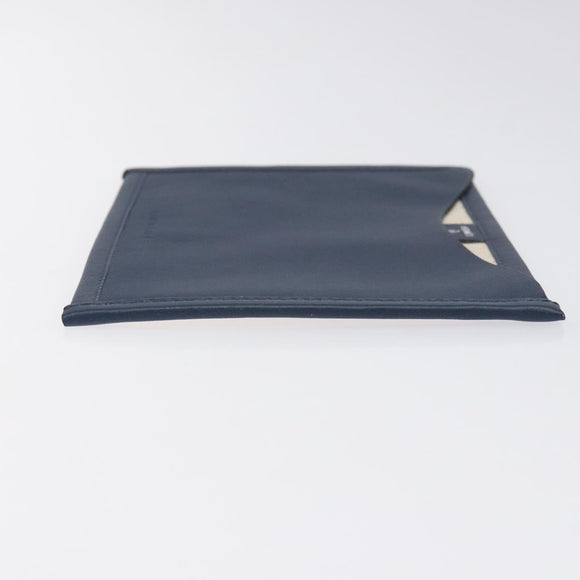 HERMES Petit Ash Pouch Leather Canvas Navy Auth 131382