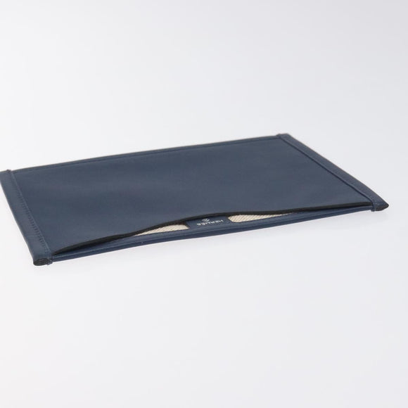 HERMES Petit Ash Pouch Leather Canvas Navy Auth 131382
