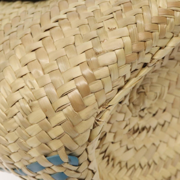 LOEWE Basket Bag Large Anagram Bag Raffia Leather Beige Multicolor Auth 131384M