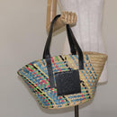 LOEWE Basket Bag Large Anagram Bag Raffia Leather Beige Multicolor Auth 131384M-20