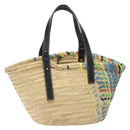 LOEWE Basket Bag Large Anagram Bag Raffia Leather Beige Multicolor Auth 131384M-2