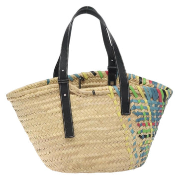 LOEWE Basket Bag Large Anagram Bag Raffia Leather Beige Multicolor Auth 131384M - 0