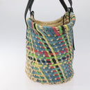 LOEWE Basket Bag Large Anagram Bag Raffia Leather Beige Multicolor Auth 131384M-3