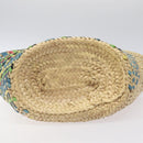 LOEWE Basket Bag Large Anagram Bag Raffia Leather Beige Multicolor Auth 131384M-5