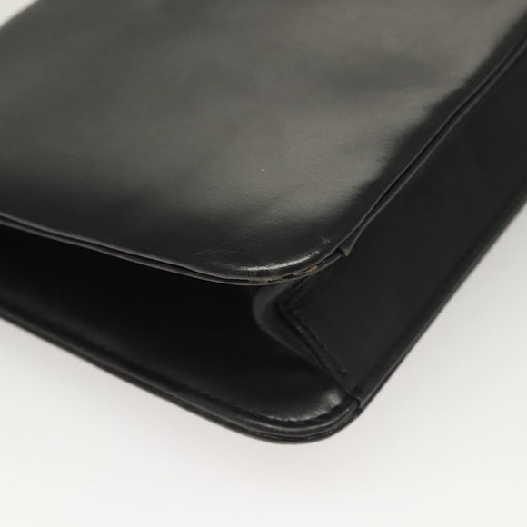 GIVENCHY Shoulder Bag Leather Black Gold Auth 131399