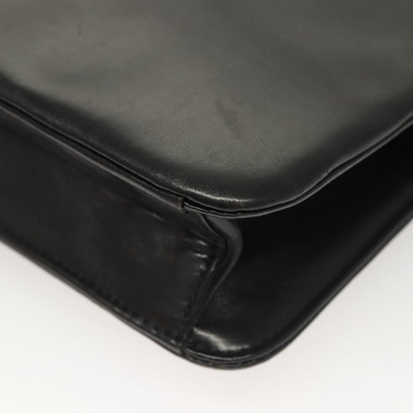 GIVENCHY Shoulder Bag Leather Black Gold Auth 131399