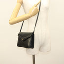 GIVENCHY Shoulder Bag Leather Black Gold Auth 131399-22