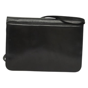 GIVENCHY Shoulder Bag Leather Black Gold Auth 131399 - 0